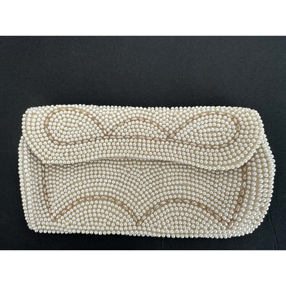 La Regale Japan Vintage Clutch Bag Beaded Faux Pearl Special Occasion Evening
